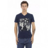 Maglietta in cotone blu - L