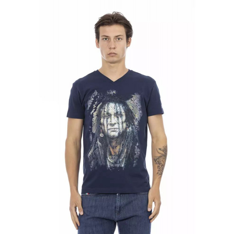 Maglietta in cotone blu - M