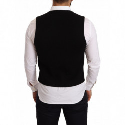 Gilet monopetto in cotone nero - IT48 - M