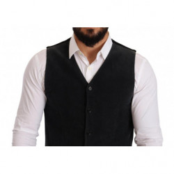 Gilet monopetto in cotone nero - IT48 - M