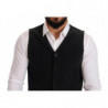 Gilet monopetto in cotone nero - IT48 - M
