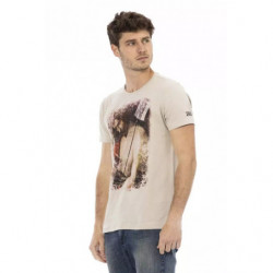 Maglietta in cotone beige - L