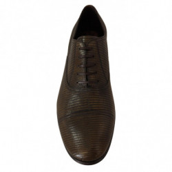 Scarpe Oxford in pelle di lucertola marrone - EU45/US12