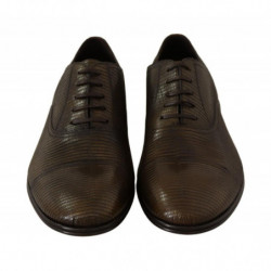 Scarpe Oxford in pelle di lucertola marrone - EU45/US12