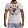 T-shirt bianca in cotone con stampa Kings Angels - IT44 - XS