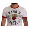 T-shirt bianca in cotone con stampa Kings Angels - IT44 - XS
