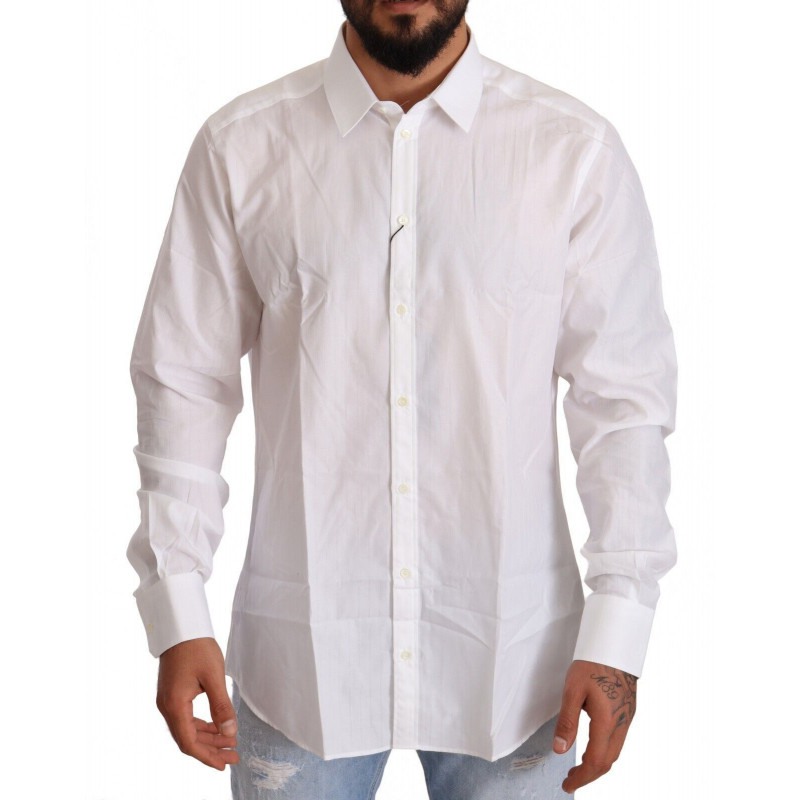 Camicia MARTINI da uomo slim fit in cotone bianco - IT44 - 3XL