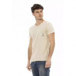 Maglietta in cotone beige - L