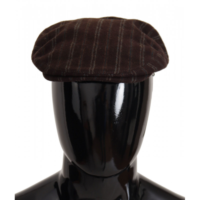 Cappello in lana Capello da uomo con strisce marroni - 57CM-M
