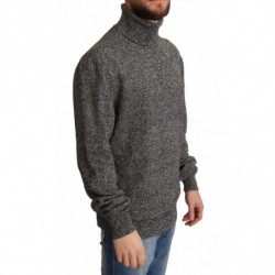 Maglione pullover in cashmere grigio con collo alto - IT48 - M