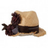 Cappello di paglia decorato floreale con nastro giallo - 58 CM-M