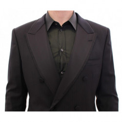 Abito slim fit doppiopetto a righe nere - IT54 - XL