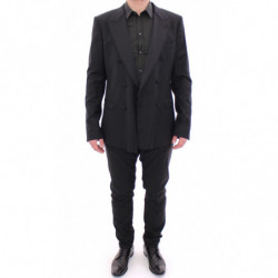 Abito slim fit doppiopetto a righe nere - IT54 - XL