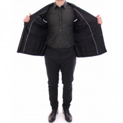 Abito slim fit doppiopetto a righe nere - IT54 - XL