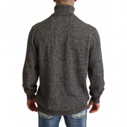 Maglione pullover in cashmere grigio con collo alto - IT48 - M