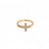 Anello in oro 925 con croce trasparente CZ - EU54 - US7