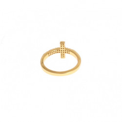 Anello in oro 925 con croce trasparente CZ - EU54 - US7