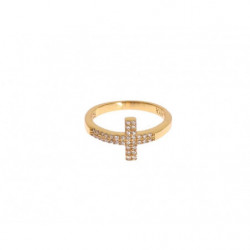 Anello in oro 925 con croce trasparente CZ - EU54 - US7
