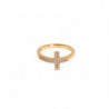 Anello in oro 925 con croce trasparente CZ - EU54 - US7