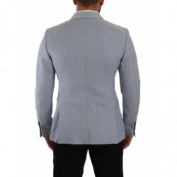 Giacca da giacca slim fit in lino di cotone blu - IT50 - L