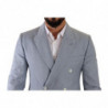 Giacca da giacca slim fit in lino di cotone blu - IT50 - L