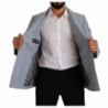 Giacca da giacca slim fit in lino di cotone blu - IT50 - L