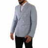 Giacca da giacca slim fit in lino di cotone blu - IT50 - L