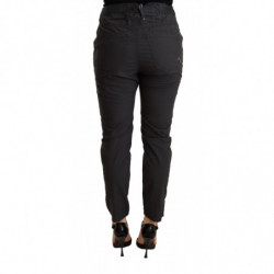 Pantaloni skinny in cotone skinny a vita media grigi - W26