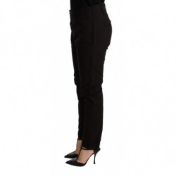 Pantaloni skinny neri a vita media con vestibilità BAGGY - W26