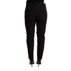 Pantaloni skinny neri a vita media con vestibilità BAGGY - W26