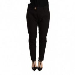 Pantaloni skinny neri a...