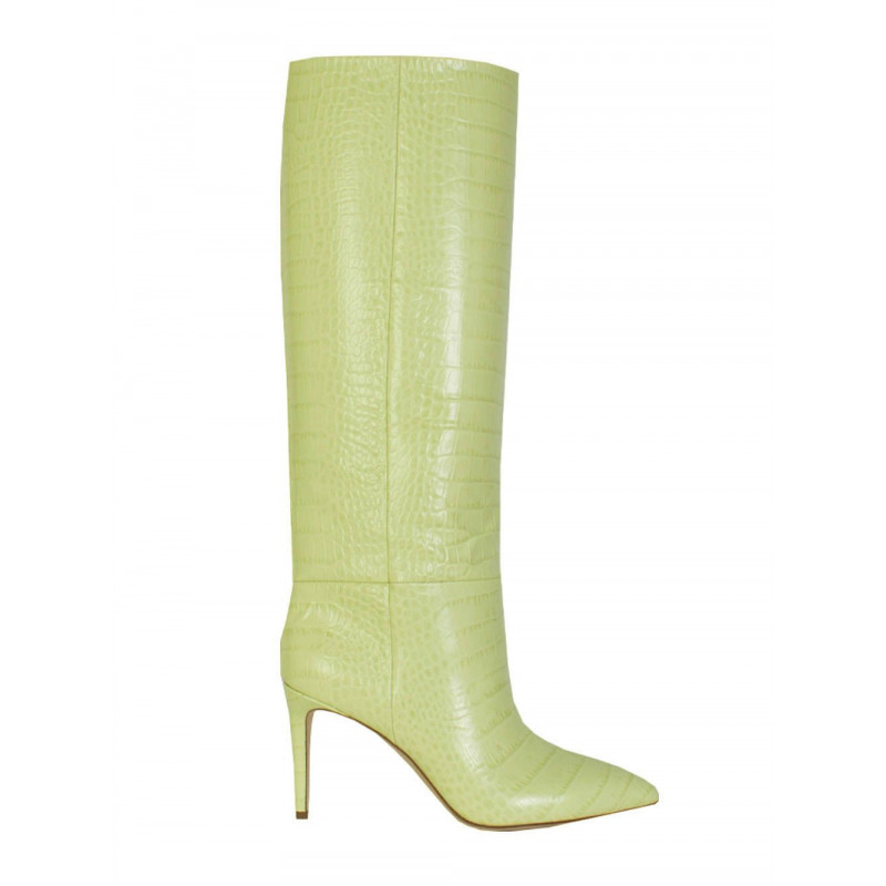 Stampa pelle coccodrillo stivale Stiletto 85 color lime - EU38/US8