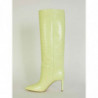 Stampa pelle coccodrillo stivale Stiletto 85 color lime - EU38/US8