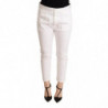 Pantaloni skinny elasticizzati cotone skinny vita media bianchi - W26