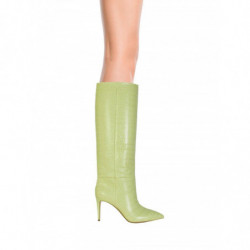 Stampa pelle coccodrillo stivale Stiletto 85 color lime - EU38/US8