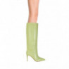 Stampa pelle coccodrillo stivale Stiletto 85 color lime - EU38/US8