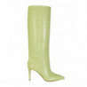 Stampa pelle coccodrillo stivale Stiletto 85 color lime - EU40/US10