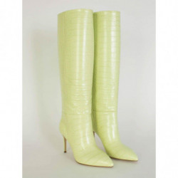Stampa pelle coccodrillo stivale Stiletto 85 color lime - EU40/US10