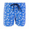 Pantaloncini da bagno con stampa foglie blu - 3XL