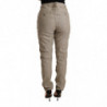 Pantaloni elasticizzati larghi casual a vita media beige - W26
