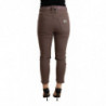 Pantaloni skinny elasticizzati cropped a vita media marroni - W27