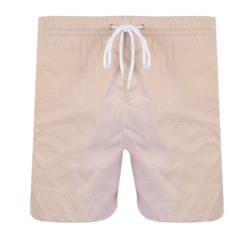 Pantaloncini da bagno a righe beige - 3XL