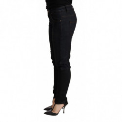 Pantaloni skinny in denim a vita bassa lavati blu - W26