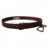 Cintura moschettone fibbia metallo dorato pelle marrone - 90 CM / 3