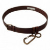 Cintura moschettone fibbia metallo dorato pelle marrone - 90 CM / 3