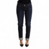 Pantaloni skinny in denim a vita bassa lavati blu - W26
