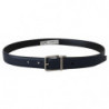 Cintura fibbia metallo tono argento pelle vitello blu - 80 CM / 32