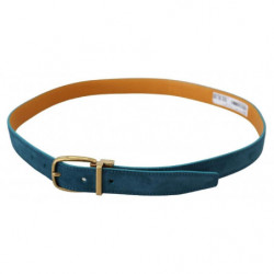 Cintura fibbia metallo DG argento pelle velluto blu - 90 CM / 36 IN