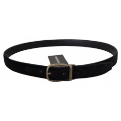 Fibbia in metallo antico in pelle di velluto nero - 95 CM / 38 INCHES
