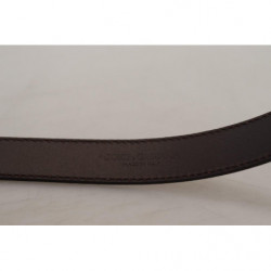 Cintura fibbia metallo quadrata argento pelle dorata - 90 CM / 36 I